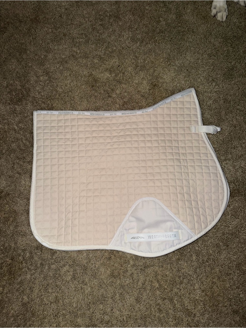 Cream Quilted Saddle Pad for Horses